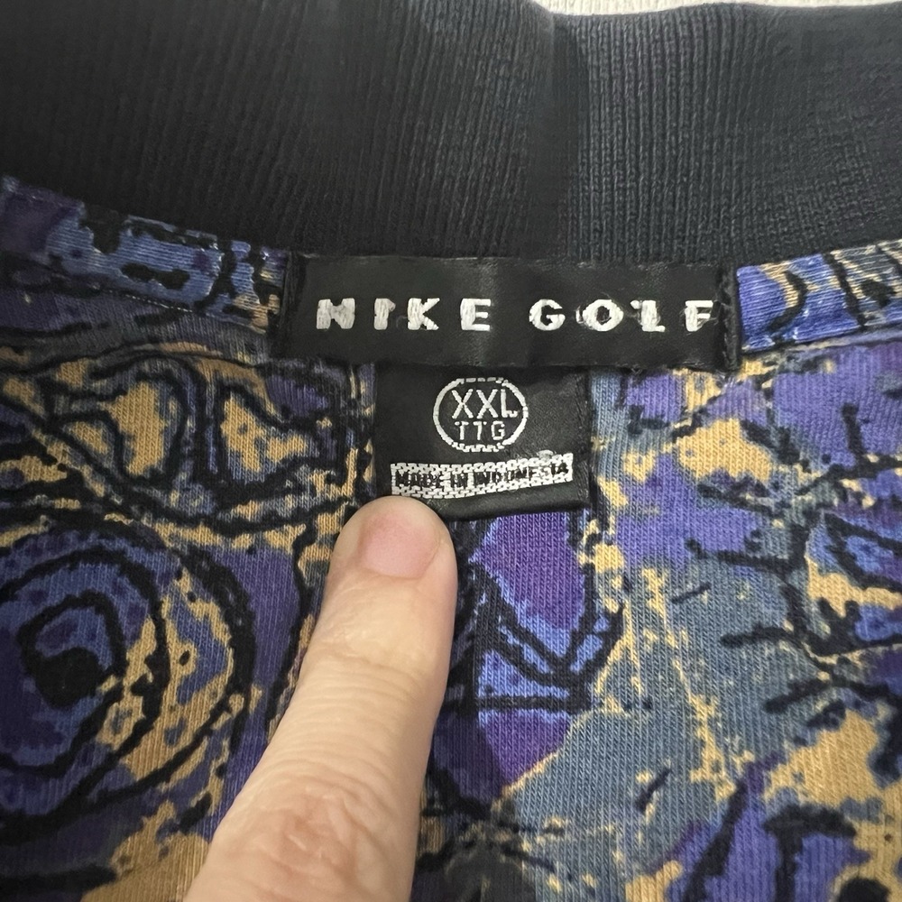 Vintage 90's Nike Golf Polo Abstract Geometric Print Men's Size XXL Tiger Woods - Picture 3 of 8
